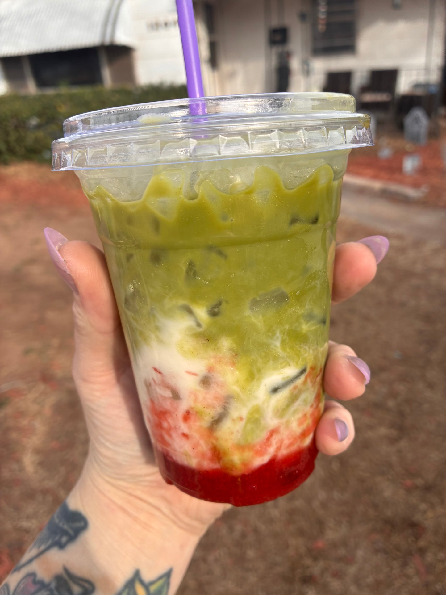 Iced Strawberry Matcha Latte