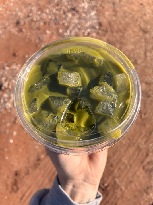 Iced Raspberry Crumb Matcha